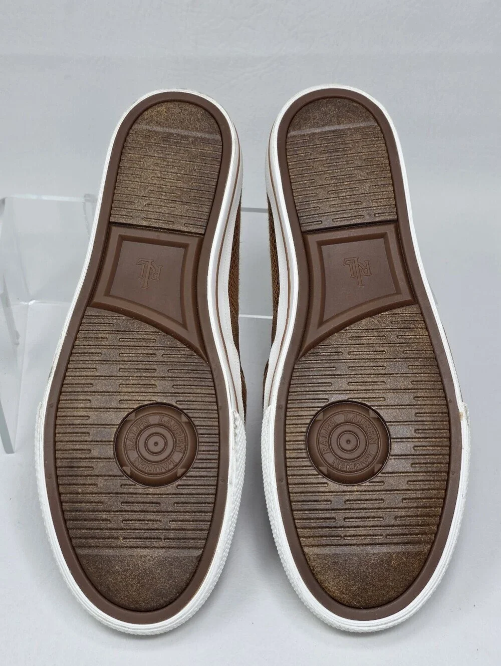 Lauren Ralph Lauren Janis Casual Sneakers Faux Straw Tan Womens Size 9 New